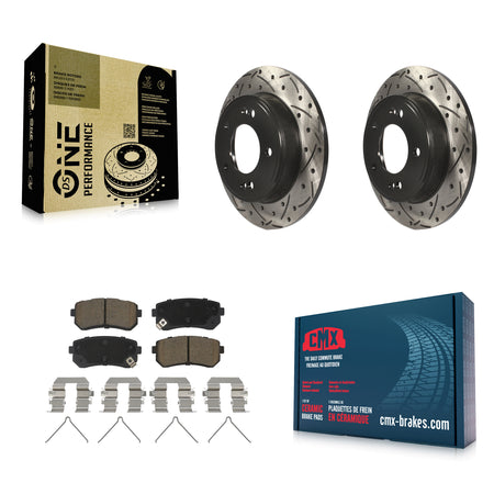 Rear Coated Drilled Slotted Disc Brake Rotors Ceramic Pad Kit For Hyundai Kona Kia Seltos KDC-100945