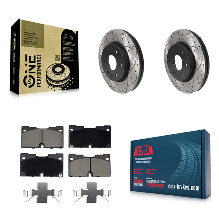 Front Drilled Slot Brake Rotor Ceramic Pad Kit For GMC Chevrolet Silverado 1500 Sierra XL KDC-100951