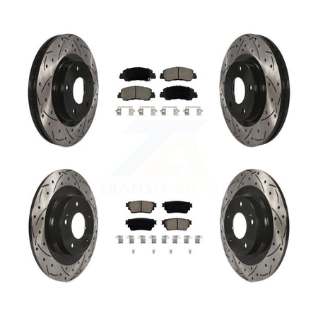Front Rear Coat Drill Slot Disc Brake Rotors Ceramic Pad Kit For Mitsubishi Eclipse Cross KDC-100955