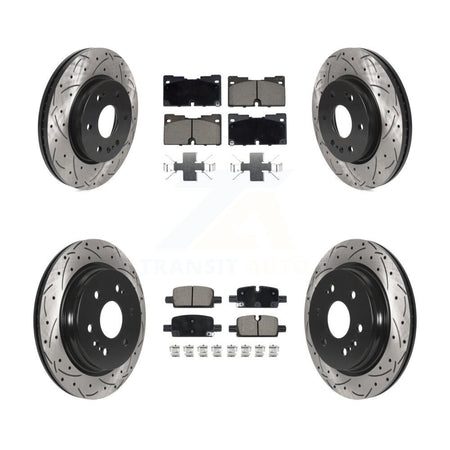 Front Rear Drill Slot Brake Rotor Ceramic Pad Kit For Chevrolet GMC Silverado 1500 Sierra KDC-100959