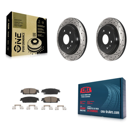Rear Drilled Slot Brake Rotors Ceramic Pad Kit For Chevrolet Silverado 1500 LD GMC Sierra KDC-100979