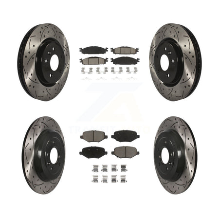 Front Rear Drill Slot Brake Rotors Ceramic Pad Kit For 15 Ford Explorer Limited/Sport/XLT KDC-101016