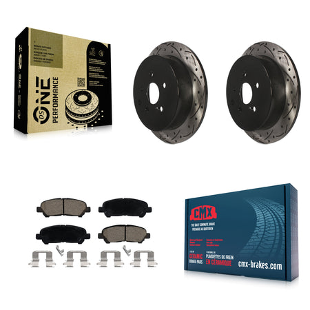 Rear Coated Drilled Slotted Disc Brake Rotors And Ceramic Pads Kit For Toyota Highlander KDC-101032