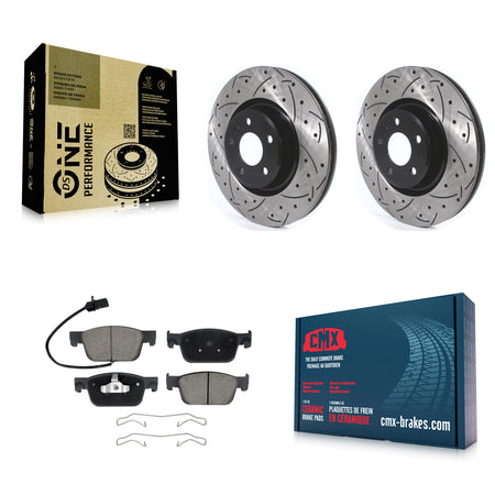 Front Coated Drilled Slotted Disc Brake Rotors And Ceramic Pads Kit For Audi A4 Quattro KDC-101048