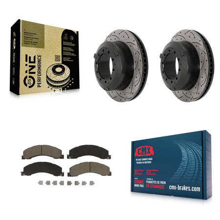 Rear Drill Slot Brake Rotor Ceramic Pad Kit For Ram Dodge Sterling Truck 4500 5500 Bullet KDC-101055