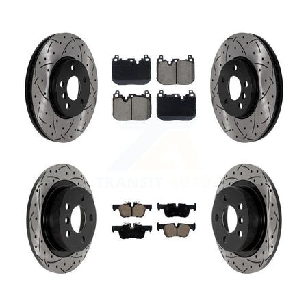 Front Rear Drilled Slot Brake Rotor & Ceramic Pad Kit For 2017-2020 Mini Cooper Clubman S KDC-101065