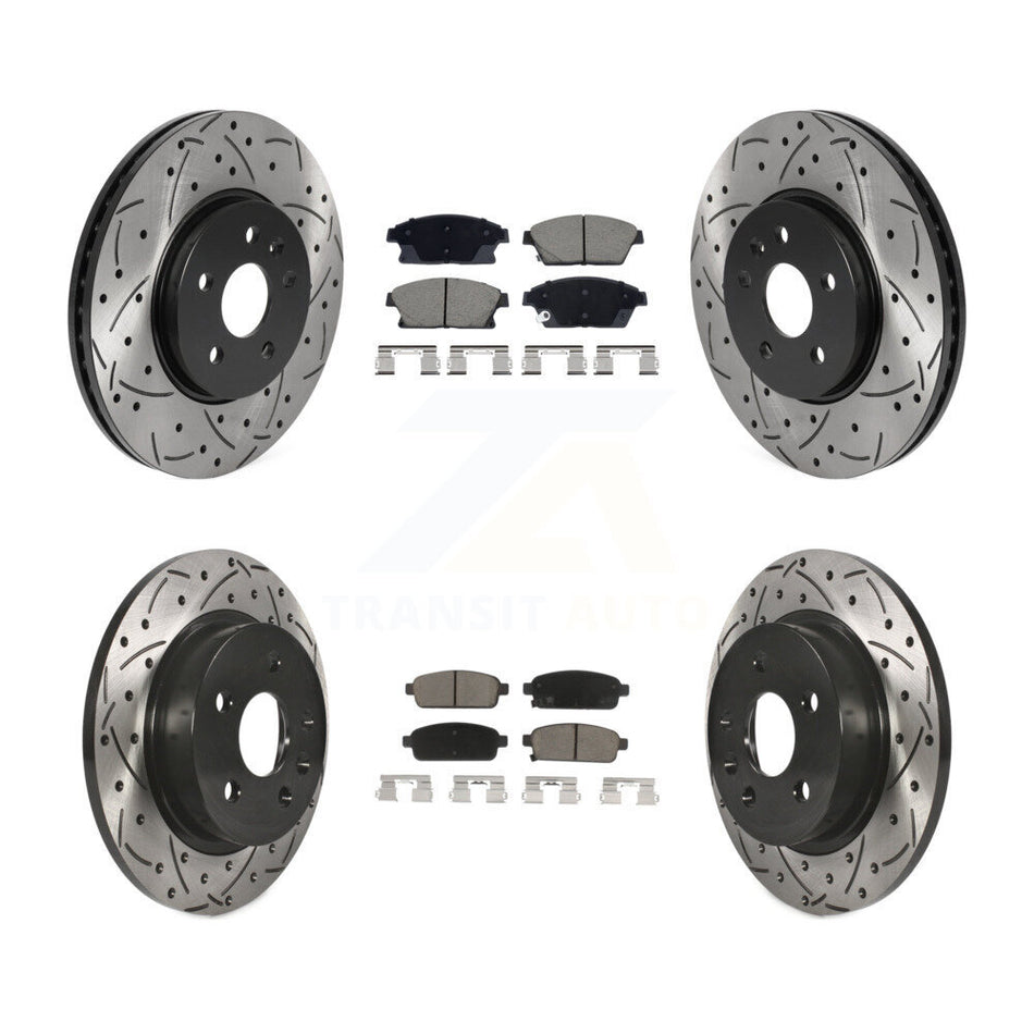 Front Rear Drilled Slot Disc Brake Rotors Ceramic Pad Kit For Chevrolet Trax Buick Encore KDC-101077