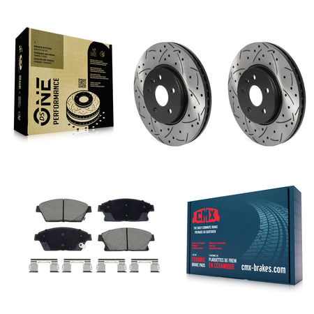 Front Drilled Slot Brake Rotors Ceramic Pad Kit For 2013-2017 Chevrolet Trax Buick Encore KDC-101104