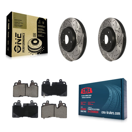 Front Coated Drilled Slotted Disc Brake Rotors And Ceramic Pad Kit For Chevrolet Corvette KDC-101105