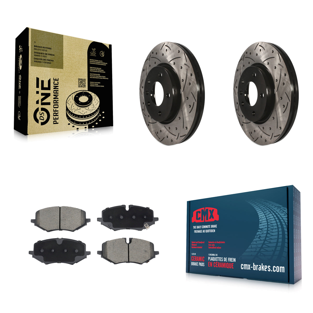 Front Drilled Slot Brake Rotors Ceramic Pad Kit For Chevrolet Trailblazer Buick Encore GX KDC-101106