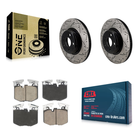 Front Coated Drilled Slotted Disc Brake Rotors And Ceramic Pads Kit For Toyota GR Supra KDC-101111