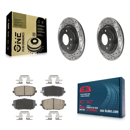 Rear Coated Drilled Slot Disc Brake Rotors Ceramic Pad Kit For 2006-2015 Mazda MX-5 Miata KDC-101114