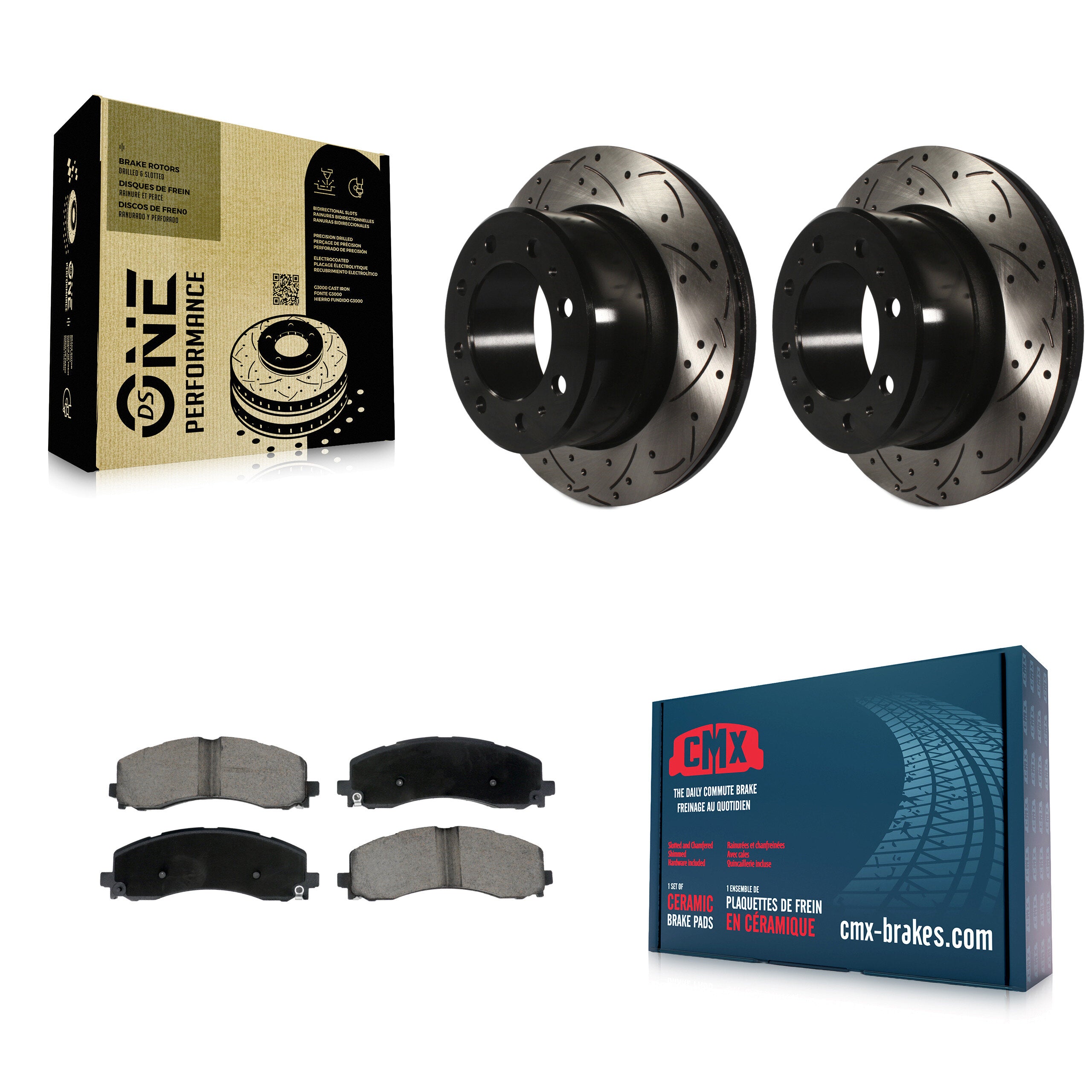 Rear Coated Drilled Slotted Disc Brake Rotors And Ceramic Pads Kit For Ram 2500 3500 KDC-101118