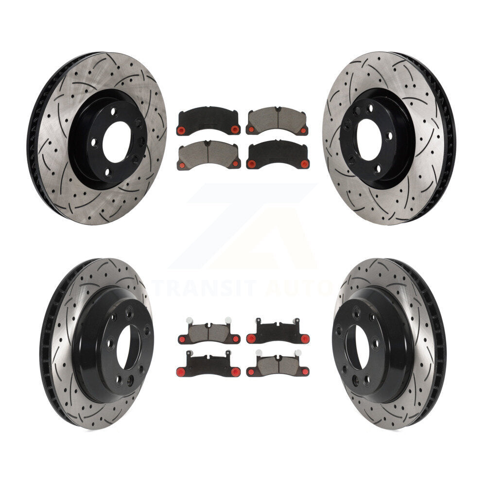Front Rear Disc Brake Rotors Ceramic Pad Kit (6Pc) For Volkswagen Touareg Porsche Cayenne KDC-101133