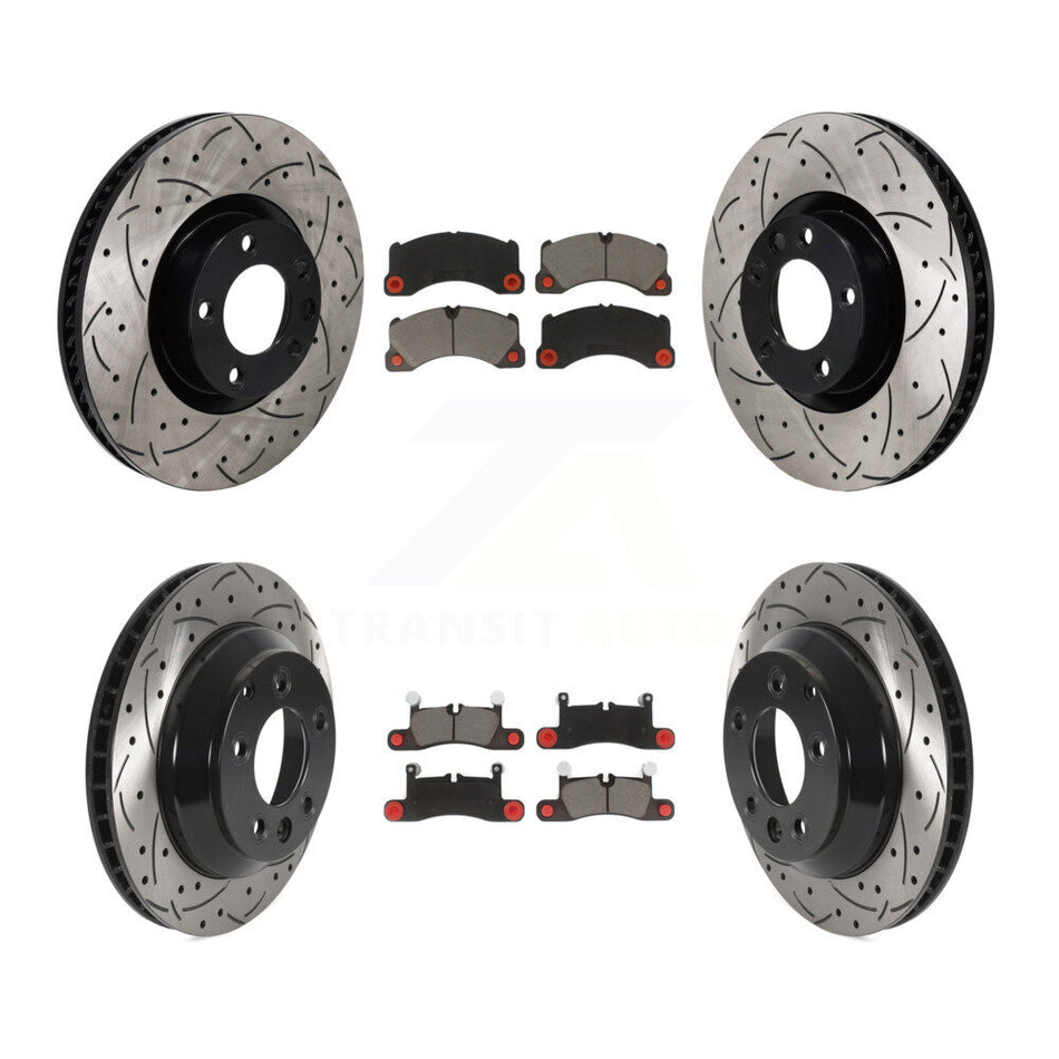 Front Rear Disc Brake Rotors Ceramic Pad Kit (6Pc) For Volkswagen Touareg Porsche Cayenne KDC-101133