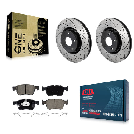 Front Drill Slot Brake Rotor Ceramic Pad Kit For Ford Escape Bronco Sport Lincoln Corsair KDC-101154