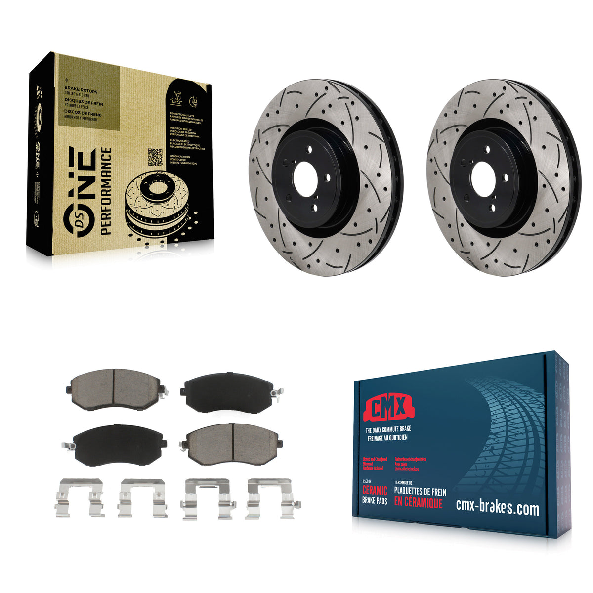 Front Drill Slot Brake Rotors Ceramic Pad Kit For 19 Toyota 86 Base GT With Brembo Brakes KDC-101174