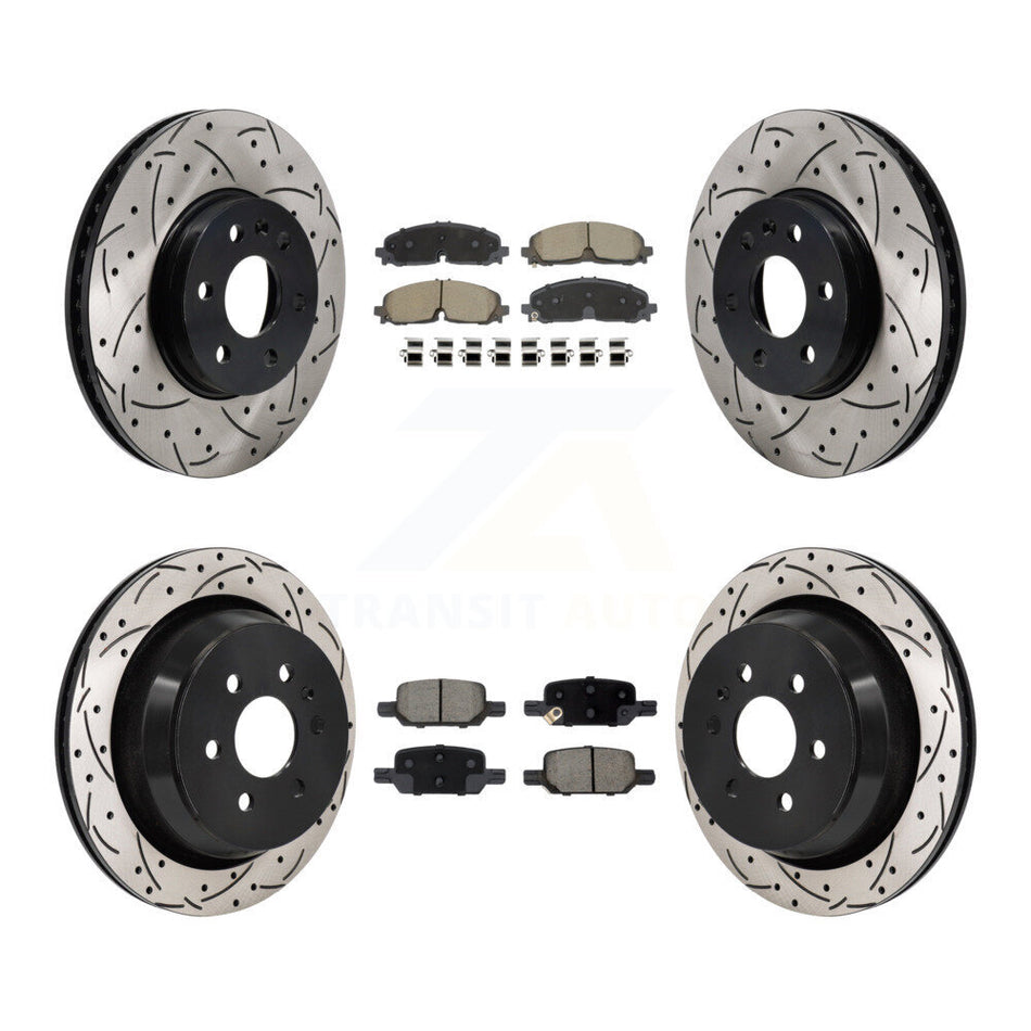 Front Rear Drill Slot Disc Brake Rotors Ceramic Pad Kit For Chevrolet Colorado GMC Canyon KDC-101192