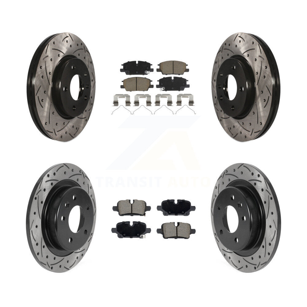 Front Rear Drill Slot Disc Brake Rotors Ceramic Pad Kit For Chevrolet Equinox GMC Terrain KDC-101193