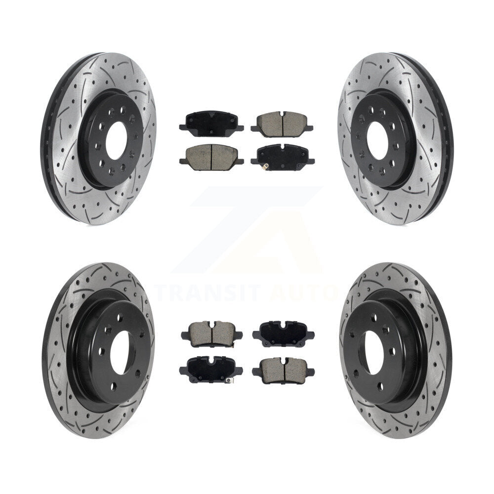 Front Rear Drill Slot Brake Rotors Ceramic Pad Kit For 2021 Chevrolet Equinox GMC Terrain KDC-101194
