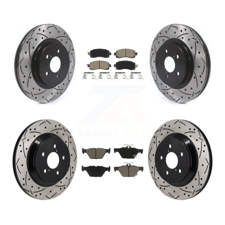 Front Rear Coated Drilled Slotted Disc Brake Rotor & Ceramic Pad Kit For Subaru Crosstrek KDC-101219