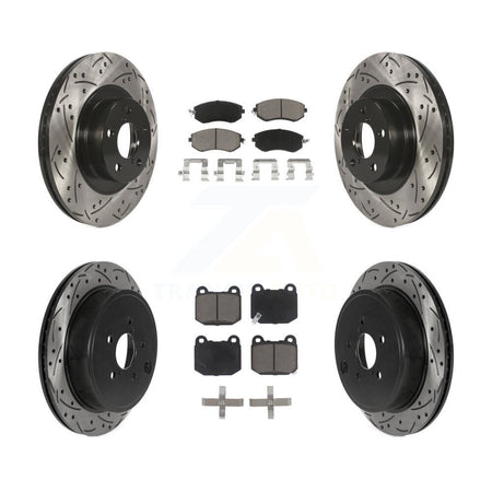 Front Rear Drill Slot Brake Rotor Ceramic Pad Kit For 17 Subaru BRZ Without Brembo Brakes KDC-101221