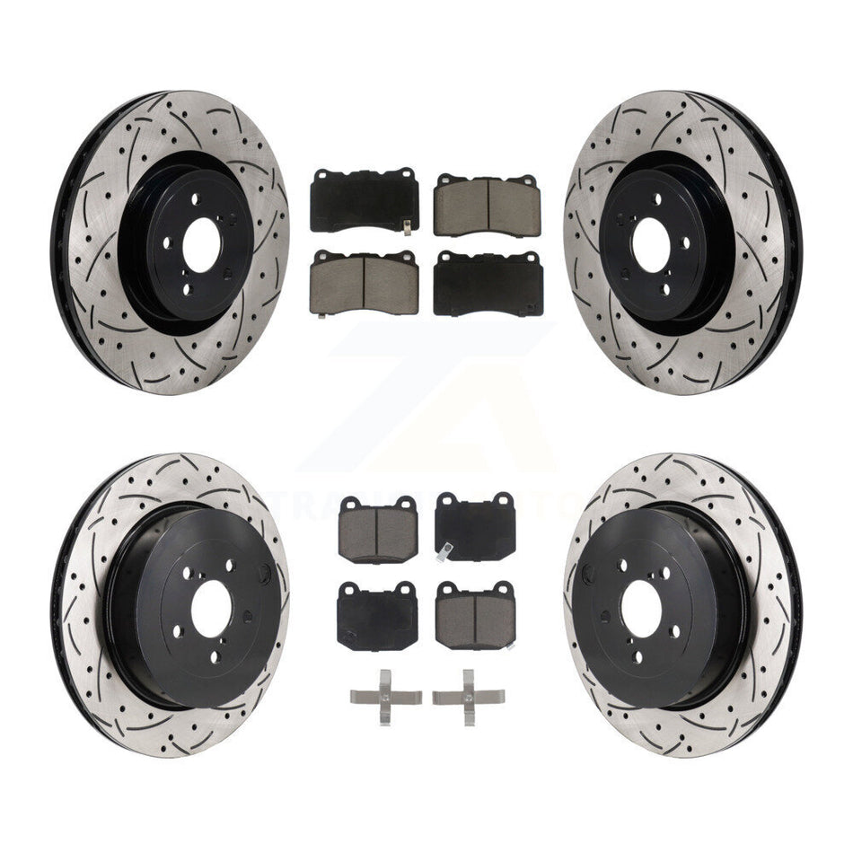 Front Rear Coated Drilled Slot Disc Brake Rotors Ceramic Pad Kit For Subaru BRZ Toyota 86 KDC-101222