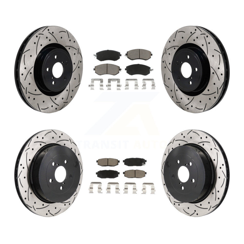 Front Rear Drilled Slot Brake Rotor Ceramic Pad Kit For 2019 Toyota 86 With Brembo Brakes KDC-101223