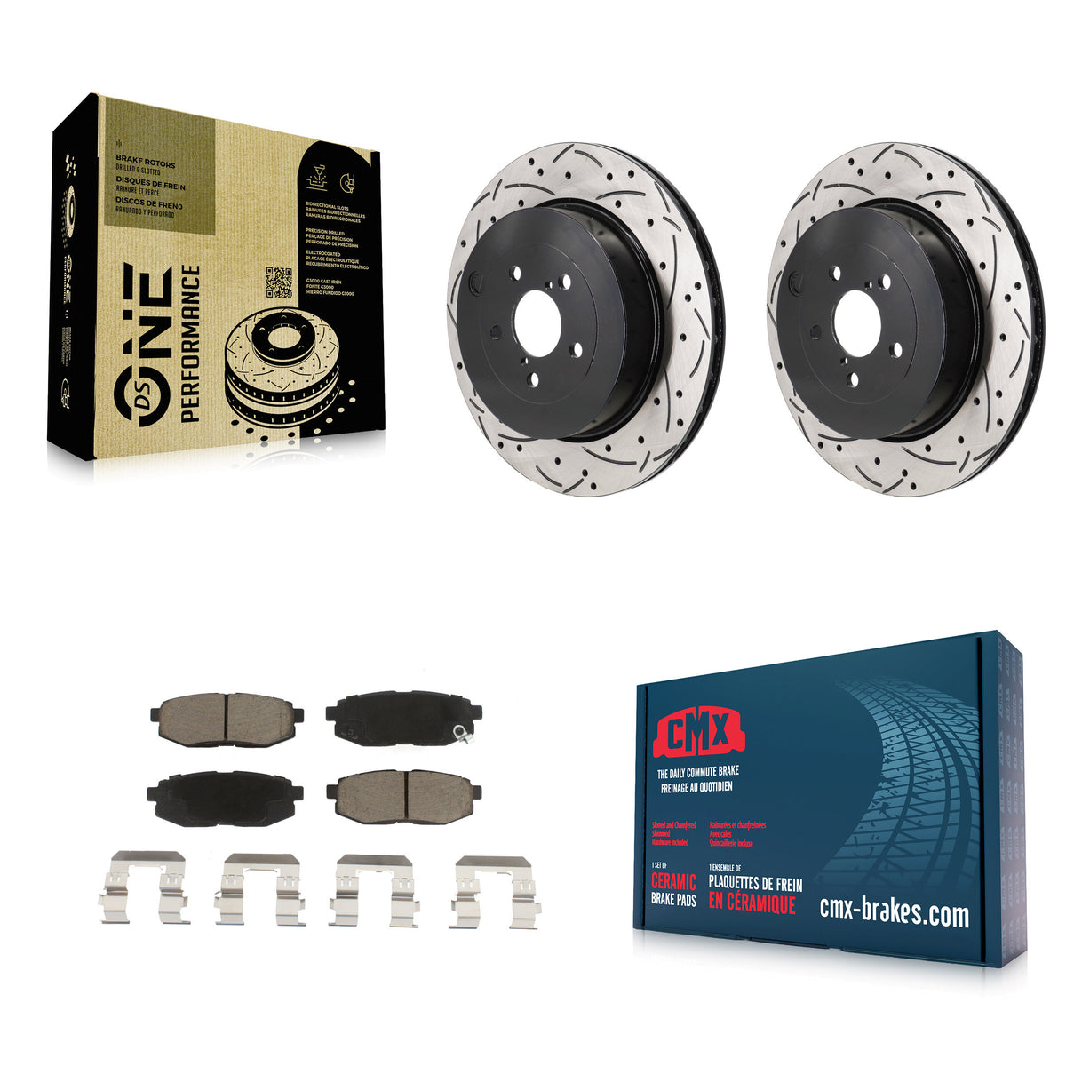 Rear Drilled Slot Brake Rotor Ceramic Pad Kit For Subaru BRZ Toyota 86 With Brembo Brakes KDC-101276