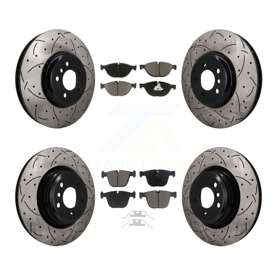 Front Rear Disc Brake Rotors And Ceramic Pads Kit (6Pc) For BMW 750i xDrive 750Li 550i GT KDC-101669