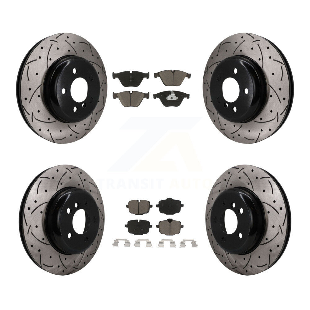 Front Rear Drilled Slot Brake Rotor & Ceramic Pad Kit For BMW 640i xDrive Gran Coupe 535i KDC-101717