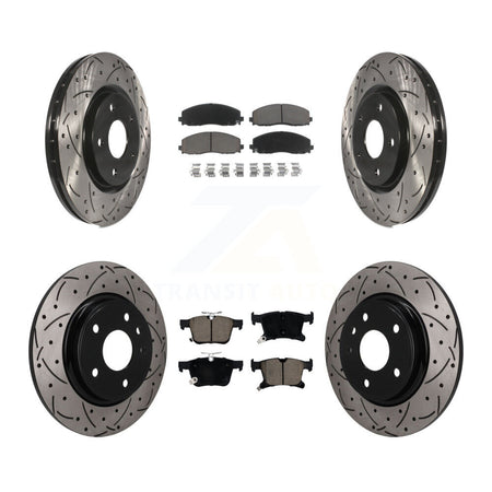 Front Rear Drilled Slot Brake Rotor & Ceramic Pad Kit For Chrysler Pacifica Grand Caravan KDC-101720