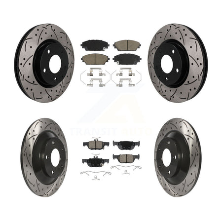 Front Rear Coated Drilled Slotted Disc Brake Rotors And Ceramic Pads Kit For Mazda CX-30 KDC-101723
