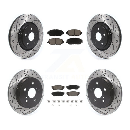 Front Rear Drill Slot Brake Rotors Ceramic Pad Kit For 2020 Toyota Camry With TRD Package KDC-101726