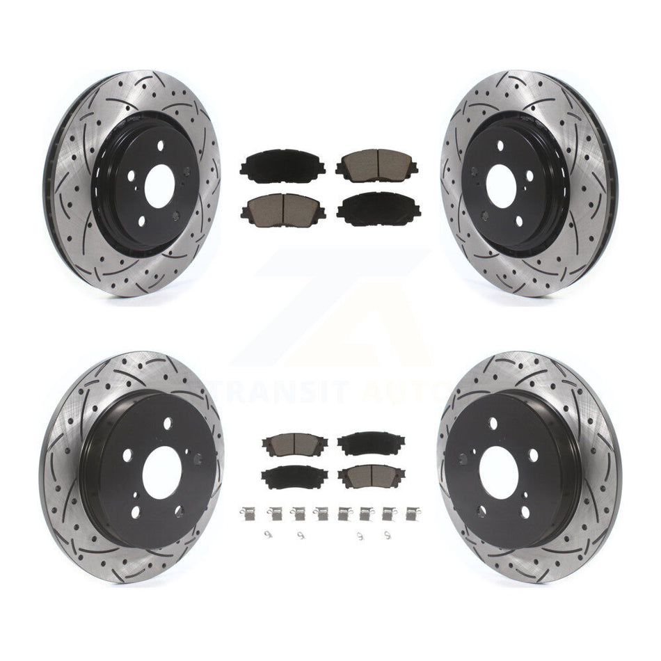 Front Rear Drill Slot Brake Rotors Ceramic Pad Kit For 2020 Toyota Camry With TRD Package KDC-101726