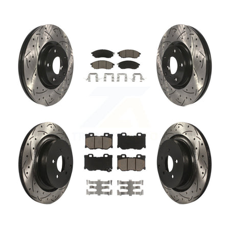Front Rear Drill Slot Brake Rotor Ceramic Pad Kit For INFINITI M37 QX70 Q70 Q70L M56 M35h KDC-101737