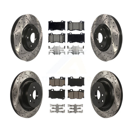 Front Rear Drill Slot Brake Rotor Ceramic Pad Kit For INFINITI G37 AWD With Brembo Brakes KDC-101739
