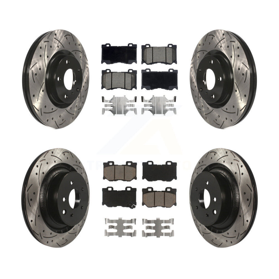 Front Rear Drill Slot Brake Rotor Ceramic Pad Kit For INFINITI G37 AWD With Brembo Brakes KDC-101739