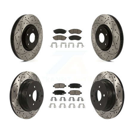 Front Rear Drill Slot Brake Rotors Ceramic Pad Kit For INFINITI G37 Without Brembo Brakes KDC-101740
