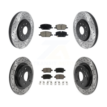 Front Rear Drilled Slot Disc Brake Rotors Ceramic Pad Kit For 2020 Chevrolet Equinox 2.0L KDC-101750