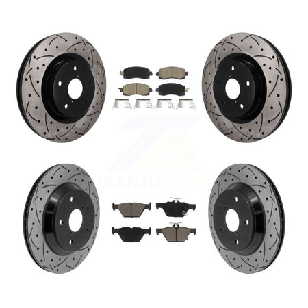 Front Rear Coat Drill Slot Disc Brake Rotor Ceramic Pad Kit For Subaru Forester Crosstrek KDC-101760