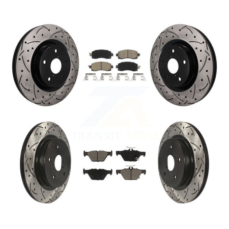 Front Rear Coat Drill Slot Disc Brake Rotor Ceramic Pad Kit For Subaru Outback WRX Legacy KDC-101762