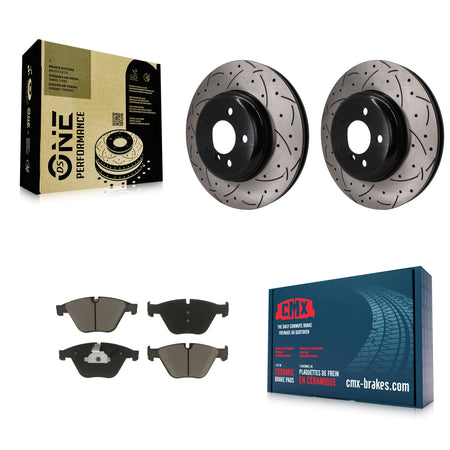 Front Drilled Slot Brake Rotor Ceramic Pad Kit For BMW 535i xDrive 535d 640i Gran Coupe 5 KDC-101788