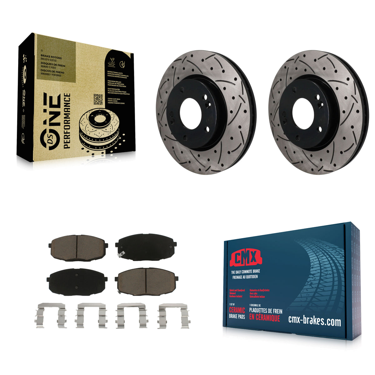 Front Coated Drilled Slotted Disc Brake Rotors And Ceramic Pads Kit For Hyundai Elantra KDC-101795