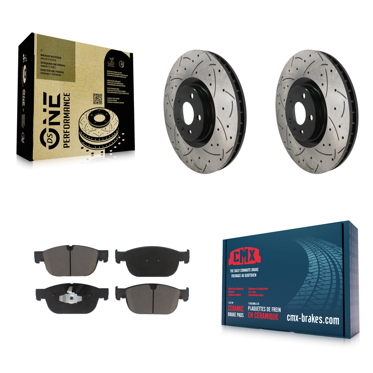 Front Drilled Slot Brake Rotors Ceramic Pad Kit For Volvo XC60 XC90 XC40 S60 Recharge C40 KDC-101804