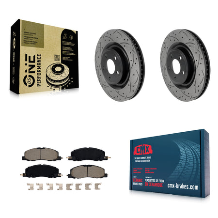Front Coat Drill Slot Disc Brake Rotors Ceramic Pad Kit For Ford Explorer Lincoln Aviator KDC-101821