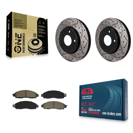 Front Coated Drilled Slotted Disc Brake Rotors And Ceramic Pads Kit For Nissan LEAF NV200 KDC-101824