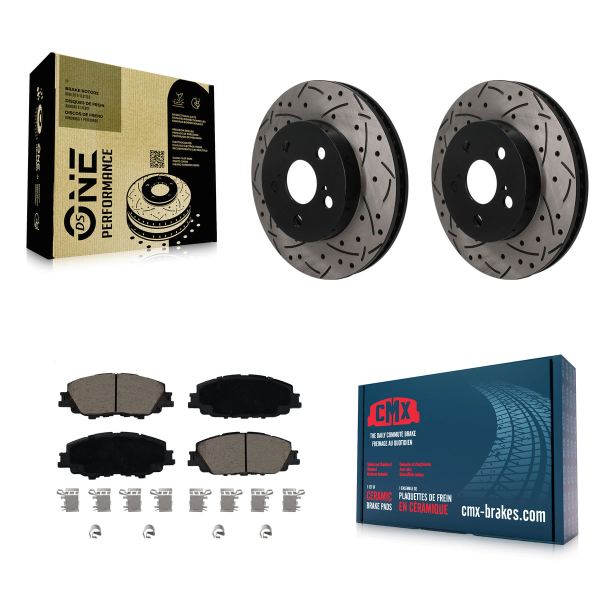 Front Coated Drilled Slotted Disc Brake Rotors And Ceramic Pads Kit For Toyota Corolla KDC-101829