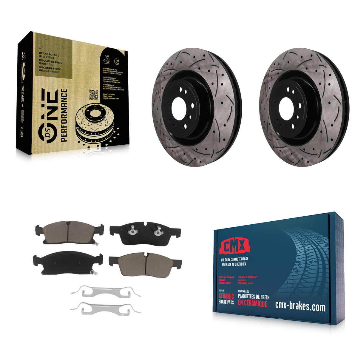 Front Drill Slot Brake Rotors Ceramic Pad Kit For Mercedes-Benz GL350 GLE400 GLS450 ML400 KDC-101830