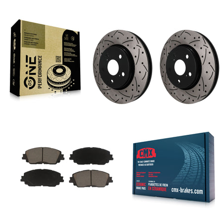 Front Coated Drilled Slotted Disc Brake Rotors And Ceramic Pads Kit For Toyota C-HR KDC-101831
